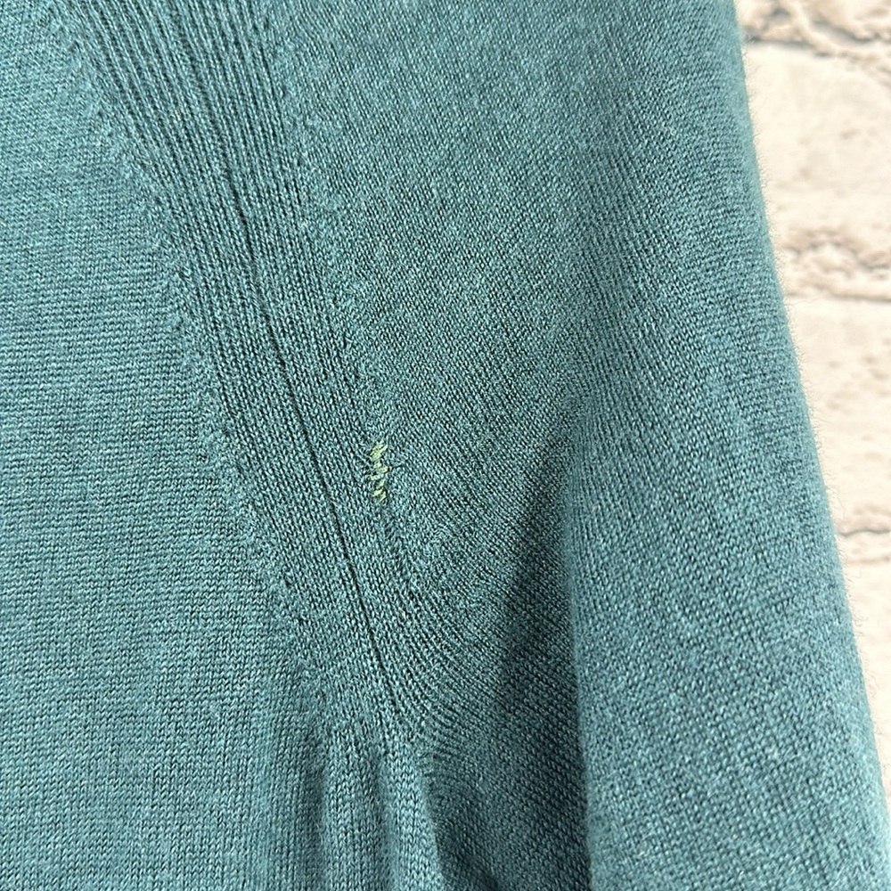 TALBOTS Long Merino Wool Duster Cardigan Lp Hunter Green VGC* - Picture 6 of 7